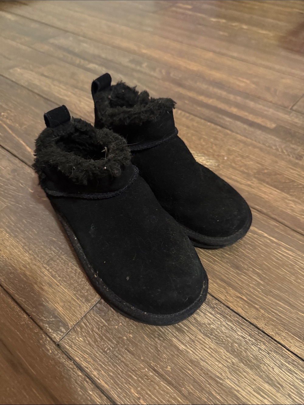 Koolaburra by Ugg Black Plush-Lined Slip-On Booties